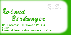 roland birkmayer business card